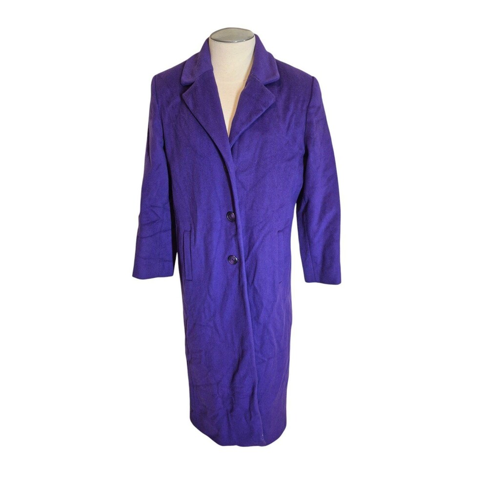 Kristen Blake Vintage Wool Coat Felted Wool Long Dress Coat Purple sz 14